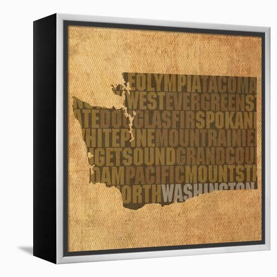 Washington State Words-David Bowman-Framed Premier Image Canvas