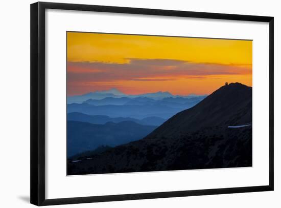 Washington, Sunrise, Mt. Fremont Lookout and the Cascade Range from Second Burroughs-Gary Luhm-Framed Photographic Print