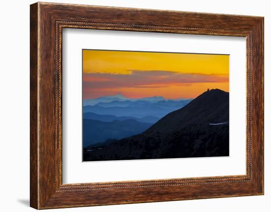 Washington, Sunrise, Mt. Fremont Lookout and the Cascade Range from Second Burroughs-Gary Luhm-Framed Photographic Print