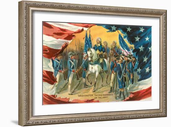 Washington Taking Command of the Army-null-Framed Premium Giclee Print