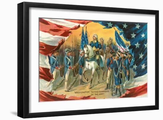 Washington Taking Command of the Army-null-Framed Premium Giclee Print