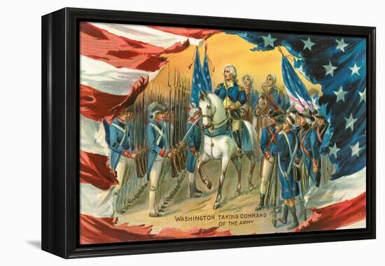 Washington Taking Command of the Army-null-Framed Stretched Canvas