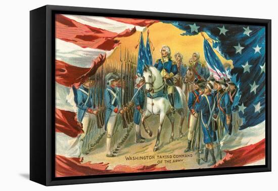 Washington Taking Command of the Army-null-Framed Stretched Canvas