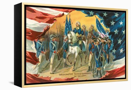 Washington Taking Command of the Army-null-Framed Stretched Canvas