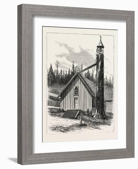 Washington Territory: the Episcopal Church and Belfry at Tacoma. U.S., 1880 1881-null-Framed Giclee Print