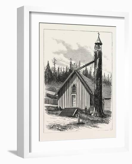 Washington Territory: the Episcopal Church and Belfry at Tacoma. U.S., 1880 1881-null-Framed Giclee Print