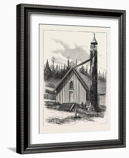 Washington Territory: the Episcopal Church and Belfry at Tacoma. U.S., 1880 1881-null-Framed Giclee Print