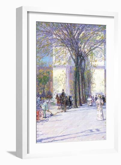 Washington Triumphal Arch in Spring-Childe Hassam-Framed Art Print