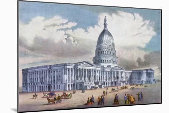 Washington, United States Capitol, 19th Century-Currier & Ives-Mounted Giclee Print