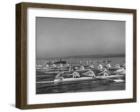 Washington Univ. Rowing Team Practicing on Lake Washington-J. R. Eyerman-Framed Photographic Print