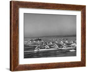 Washington Univ. Rowing Team Practicing on Lake Washington-J. R. Eyerman-Framed Photographic Print