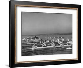 Washington Univ. Rowing Team Practicing on Lake Washington-J. R. Eyerman-Framed Photographic Print
