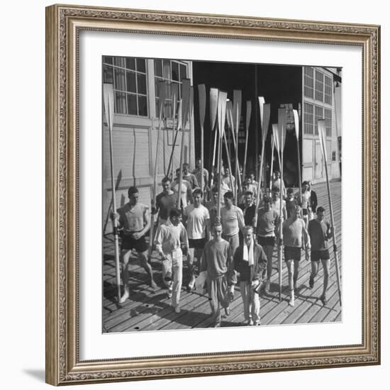 Washington Univ. Rowing Team Showing Up for Practice-J^ R^ Eyerman-Framed Photographic Print