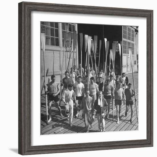 Washington Univ. Rowing Team Showing Up for Practice-J^ R^ Eyerman-Framed Photographic Print