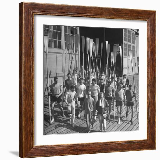 Washington Univ. Rowing Team Showing Up for Practice-J^ R^ Eyerman-Framed Photographic Print