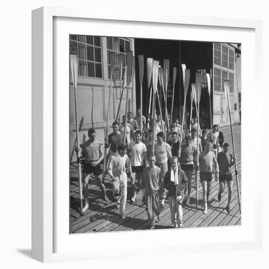 Washington Univ. Rowing Team Showing Up for Practice-J^ R^ Eyerman-Framed Photographic Print