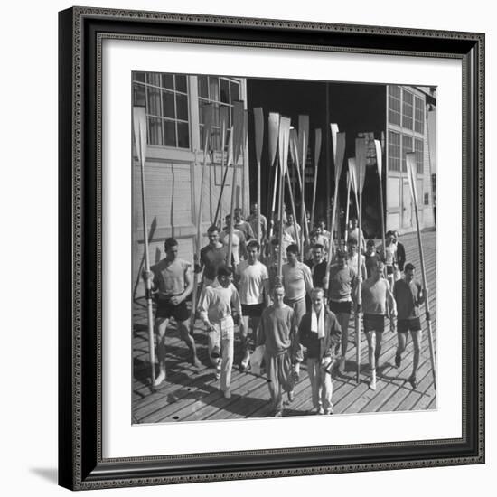 Washington Univ. Rowing Team Showing Up for Practice-J^ R^ Eyerman-Framed Photographic Print