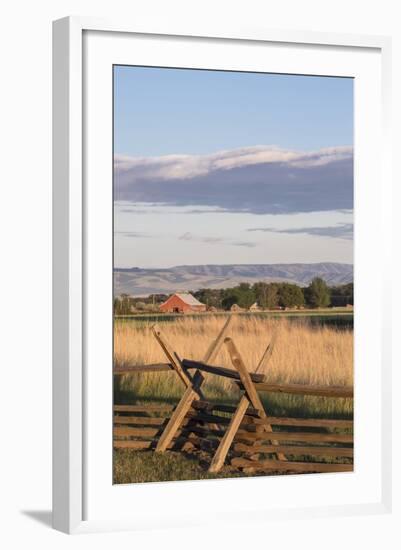 Washington, Walla Walla Co, Whitman Mission Nhs, Oregon Trail Fence-Brent Bergherm-Framed Photographic Print