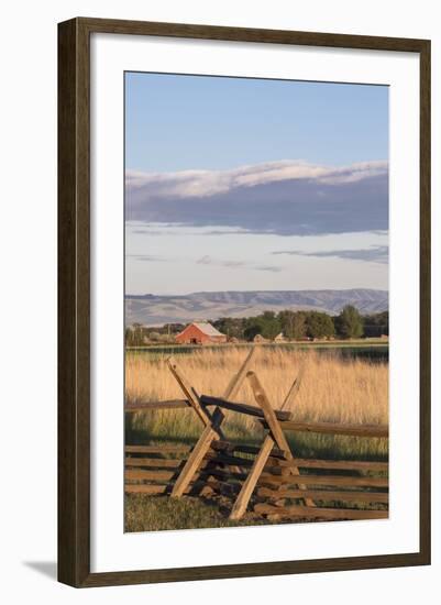 Washington, Walla Walla Co, Whitman Mission Nhs, Oregon Trail Fence-Brent Bergherm-Framed Photographic Print