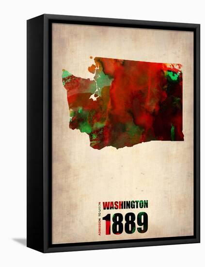 Washington Watercolor Map-NaxArt-Framed Stretched Canvas