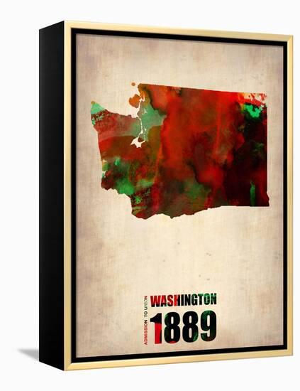 Washington Watercolor Map-NaxArt-Framed Stretched Canvas