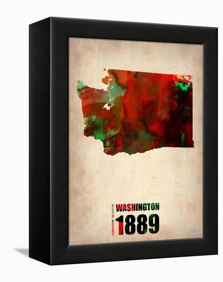 Washington Watercolor Map-NaxArt-Framed Stretched Canvas