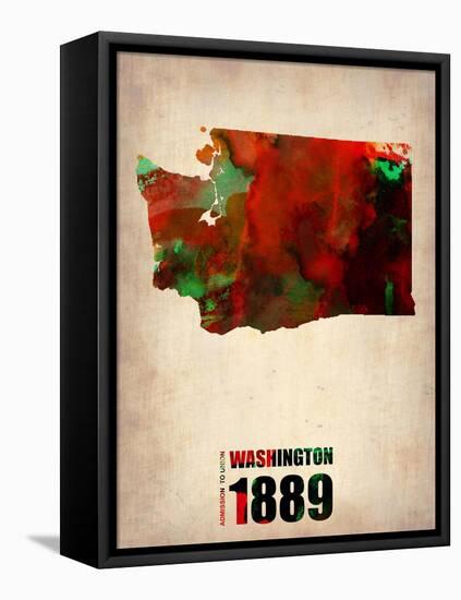 Washington Watercolor Map-NaxArt-Framed Stretched Canvas