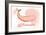 Washington - Whale - Coral - Coastal Icon-Lantern Press-Framed Art Print