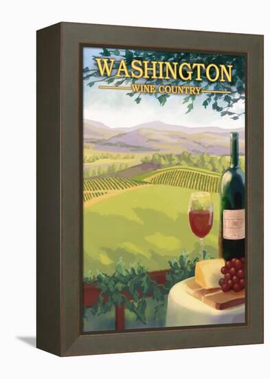 Washington Wine Country-Lantern Press-Framed Stretched Canvas