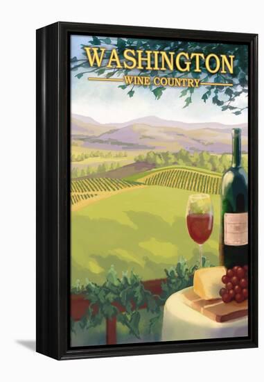 Washington Wine Country-Lantern Press-Framed Stretched Canvas