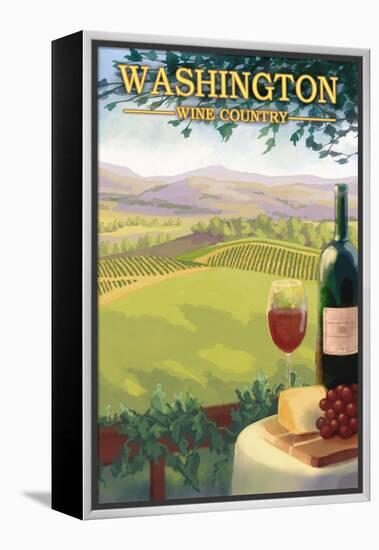 Washington Wine Country-Lantern Press-Framed Stretched Canvas