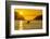 Washington, Woman Sea Kayaker Paddles before the Deception Pass Bridge at Sunset-Gary Luhm-Framed Photographic Print