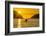 Washington, Woman Sea Kayaker Paddles before the Deception Pass Bridge at Sunset-Gary Luhm-Framed Photographic Print