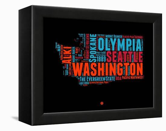 Washington Word Cloud 1-NaxArt-Framed Stretched Canvas