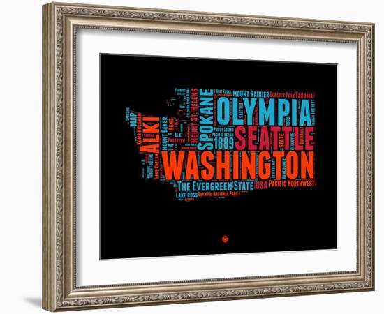 Washington Word Cloud 1-NaxArt-Framed Art Print