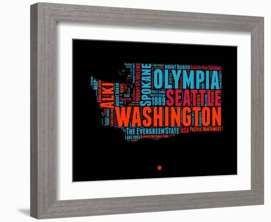 Washington Word Cloud 1-NaxArt-Framed Art Print