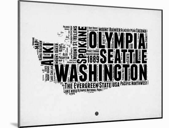 Washington Word Cloud 2-NaxArt-Mounted Art Print