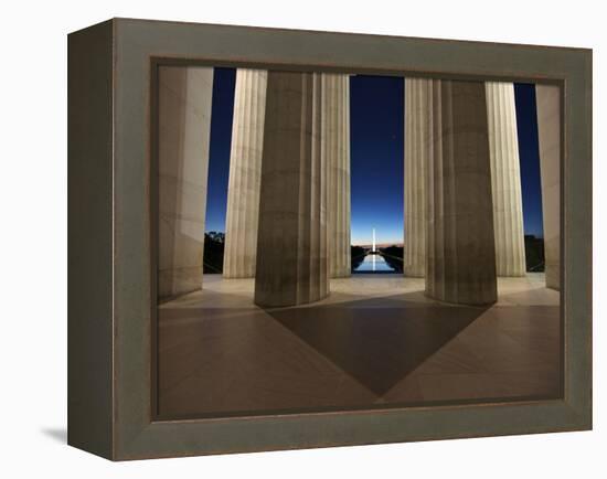 Washinton Monument at Sunset, Viewed from the Lincoln Memorial-Stocktrek Images-Framed Premier Image Canvas