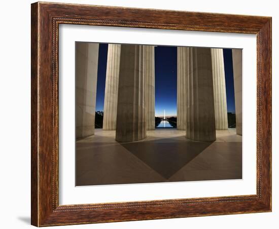 Washinton Monument at Sunset, Viewed from the Lincoln Memorial-Stocktrek Images-Framed Photographic Print