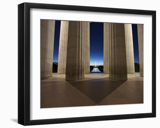 Washinton Monument at Sunset, Viewed from the Lincoln Memorial-Stocktrek Images-Framed Photographic Print