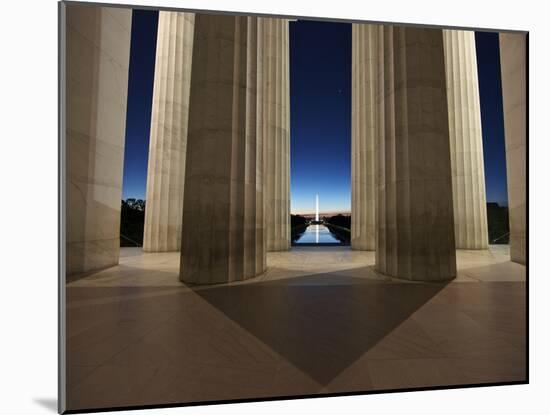 Washinton Monument at Sunset, Viewed from the Lincoln Memorial-Stocktrek Images-Mounted Photographic Print