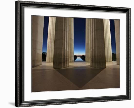 Washinton Monument at Sunset, Viewed from the Lincoln Memorial-Stocktrek Images-Framed Photographic Print