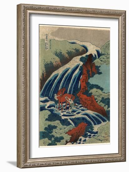 Washu Yoshino Yoshitsune Uma Arai No Taki-Katsushika Hokusai-Framed Giclee Print