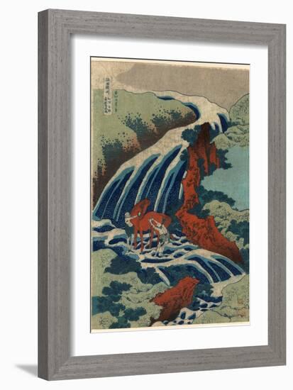 Washu Yoshino Yoshitsune Uma Arai No Taki-Katsushika Hokusai-Framed Giclee Print