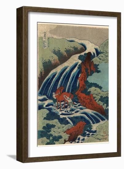 Washu Yoshino Yoshitsune Uma Arai No Taki-Katsushika Hokusai-Framed Giclee Print