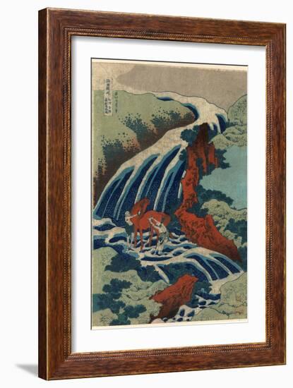 Washu Yoshino Yoshitsune Uma Arai No Taki-Katsushika Hokusai-Framed Giclee Print