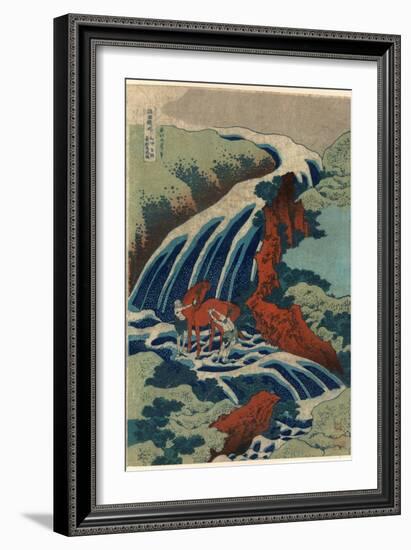 Washu Yoshino Yoshitsune Uma Arai No Taki-Katsushika Hokusai-Framed Giclee Print