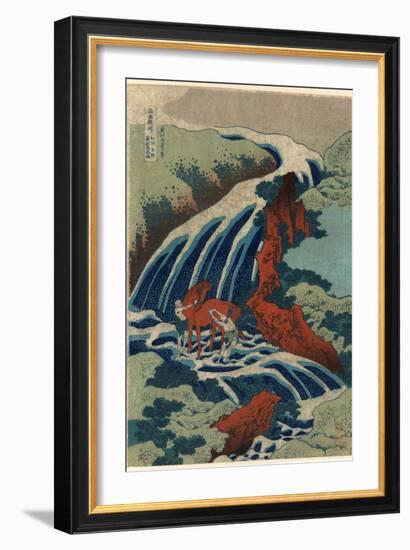 Washu Yoshino Yoshitsune Uma Arai No Taki-Katsushika Hokusai-Framed Giclee Print