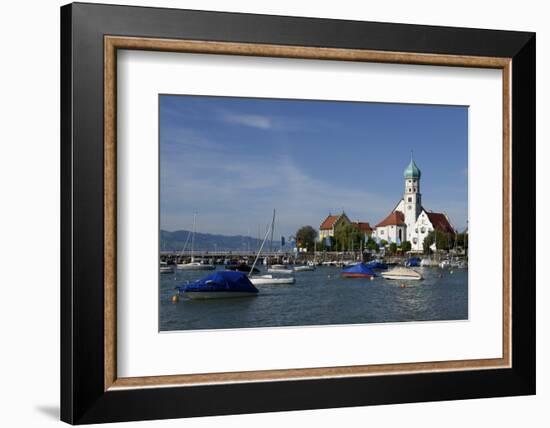 Wasserburg with Church St. Georg, Lake of Constance, Bavarians, Germany-Ernst Wrba-Framed Photographic Print