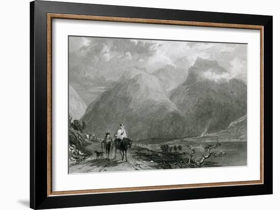 Wastdale Head and Scawfell Pikes, Lake District-Thomas Allom-Framed Art Print